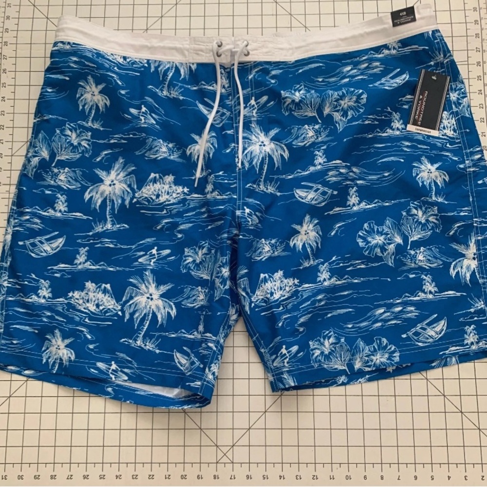NEW SIZE 4XB Big Man  Roundtree & Yorke Board Shorts Swim Trunks TruBlu MSRP $70